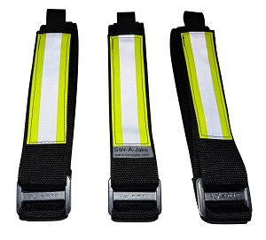 Firefighter Hose Bundle Straps Denver Load/High Rise - Black w/Yellow Silver Reflective - Extra Large